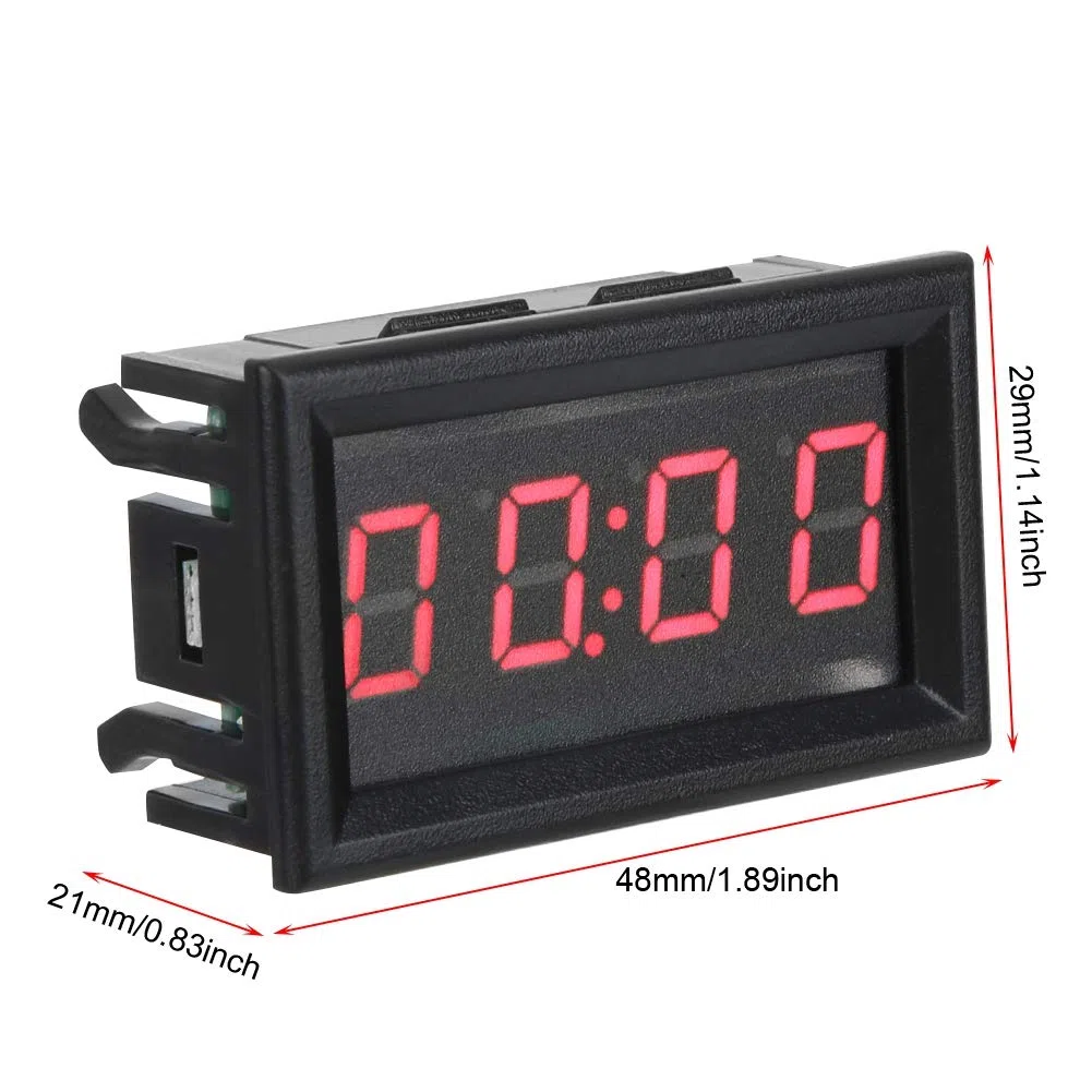 Relojes Digitales Electrónicos LED para Automóviles, Reloj Digital para Tablero de Automóvil DC 4.5-30V para Automóviles, Camiones, Barcos (opción Azul Rojo Verde)(rojo)