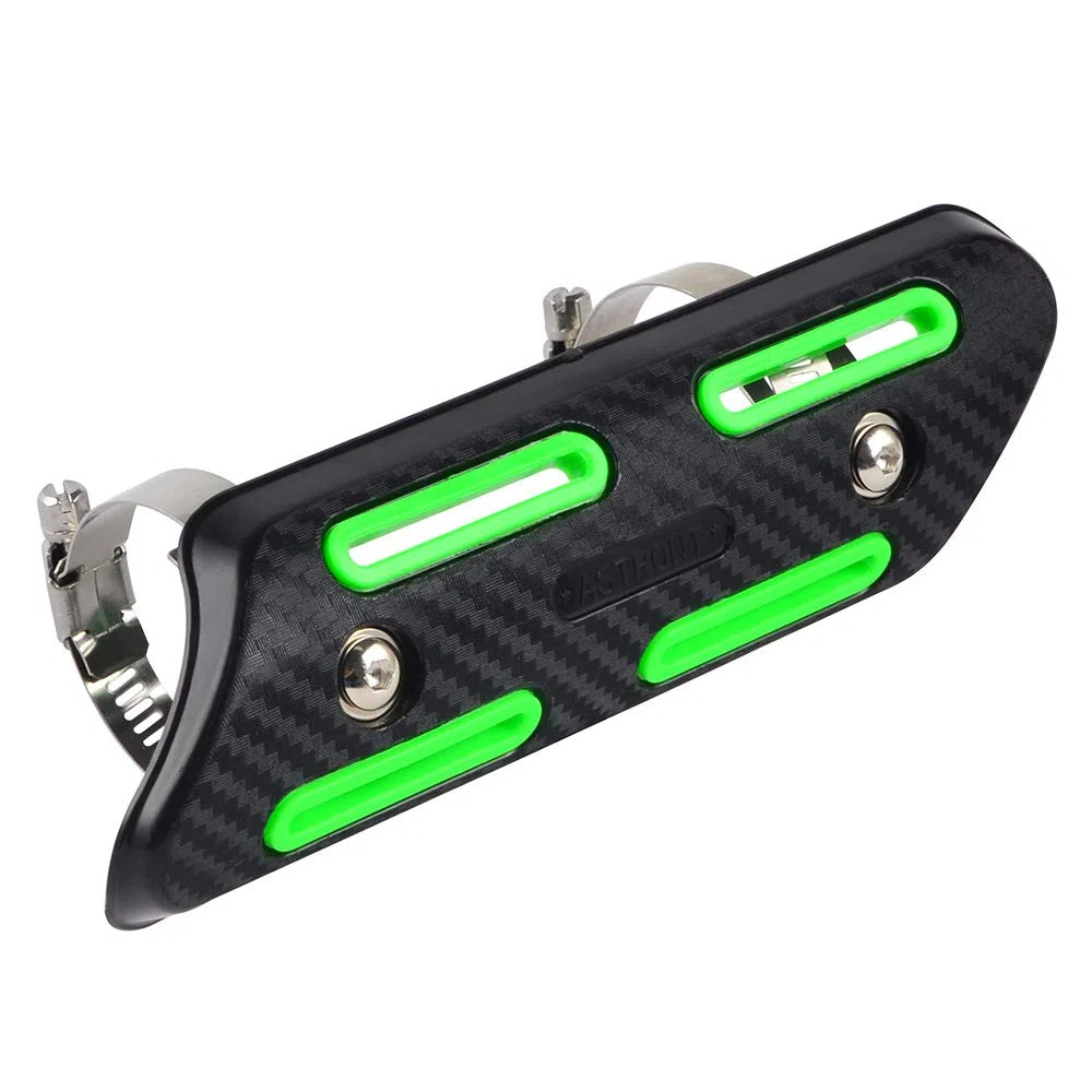 NICECNC Protector de Tubo de Escape Universal Verde de 4 Tiempos Compatible with Kawasaki KXF 250 450,See Fitment