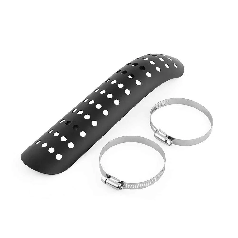 Cubierta de protección contra el calor del tubo del silenciador de escape de la motocicleta, Cubierta de aislamiento de calor del tubo de escape universal del orificio de la motocicleta (Negro)
