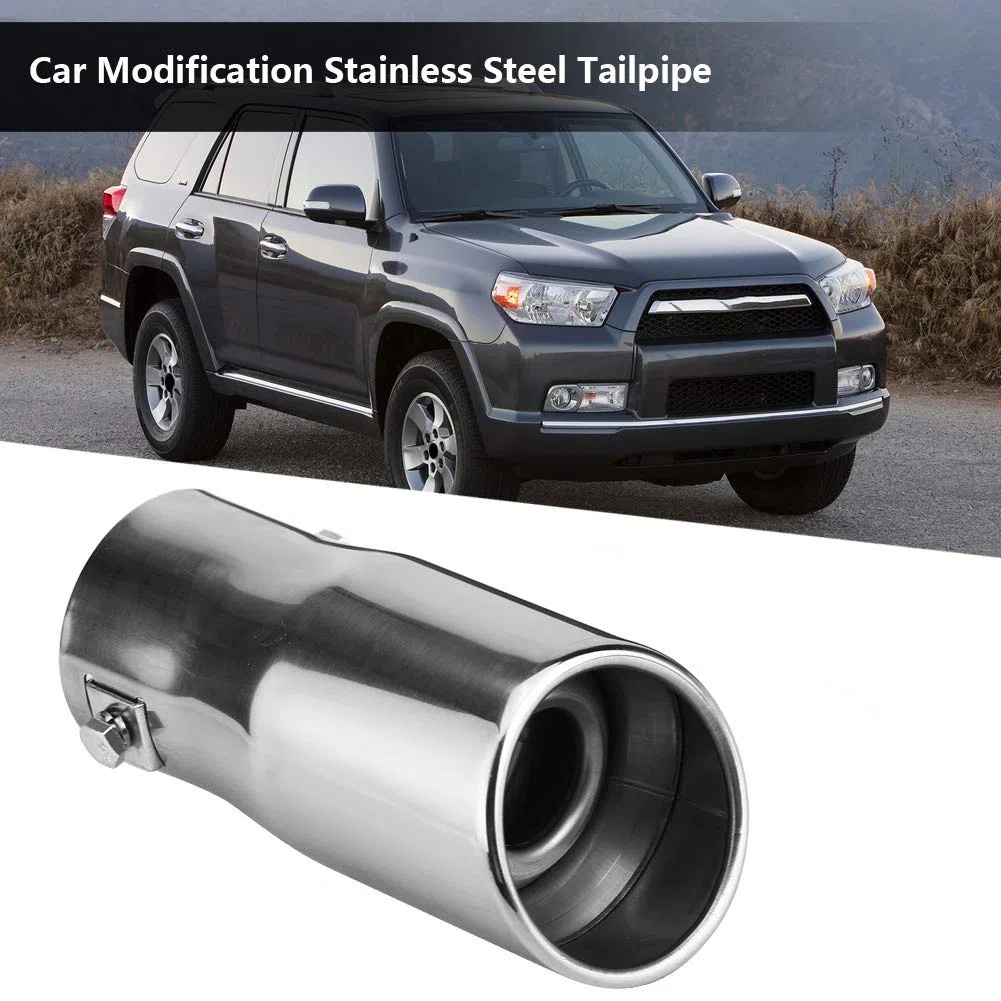 Silenciador Trasero De Acero Inoxidable Para Automóvil Tubo De Escape Trasero Compatible Con Vehículos Pequeños Y Diámetro 55 65 Mm Diseño Inclinado Y Elegante Para Personalizar