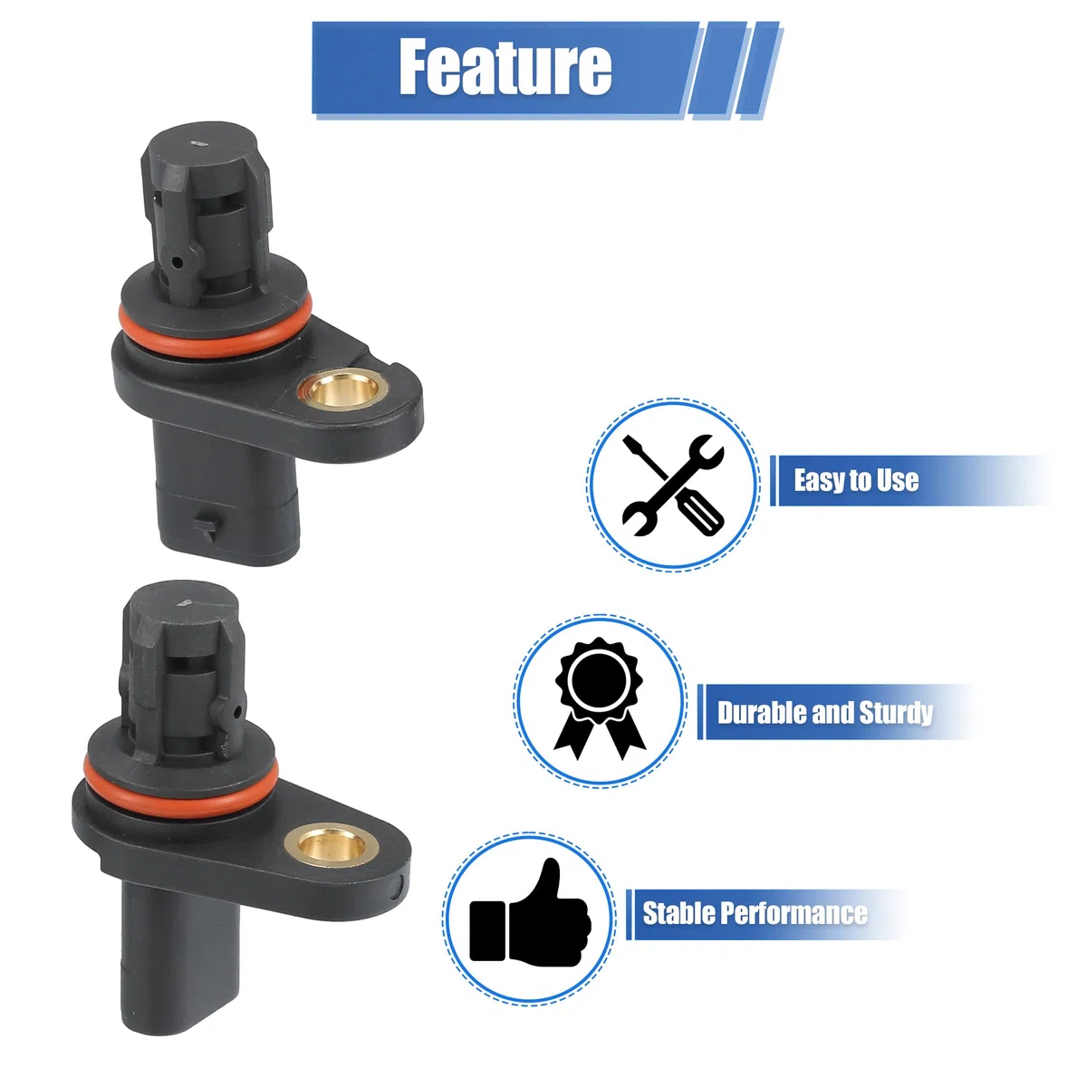 QUARKZMAN 2 Piezas Sensor De Levas Para Chevrolet Cruze 11-15 | Negro, Material Plástico/Metal, Oe 55565708/55565709, Para Chevrolet Aveo 09-11, Aveo5, Sonic 12-18, Para Pontiac G3 09-10
