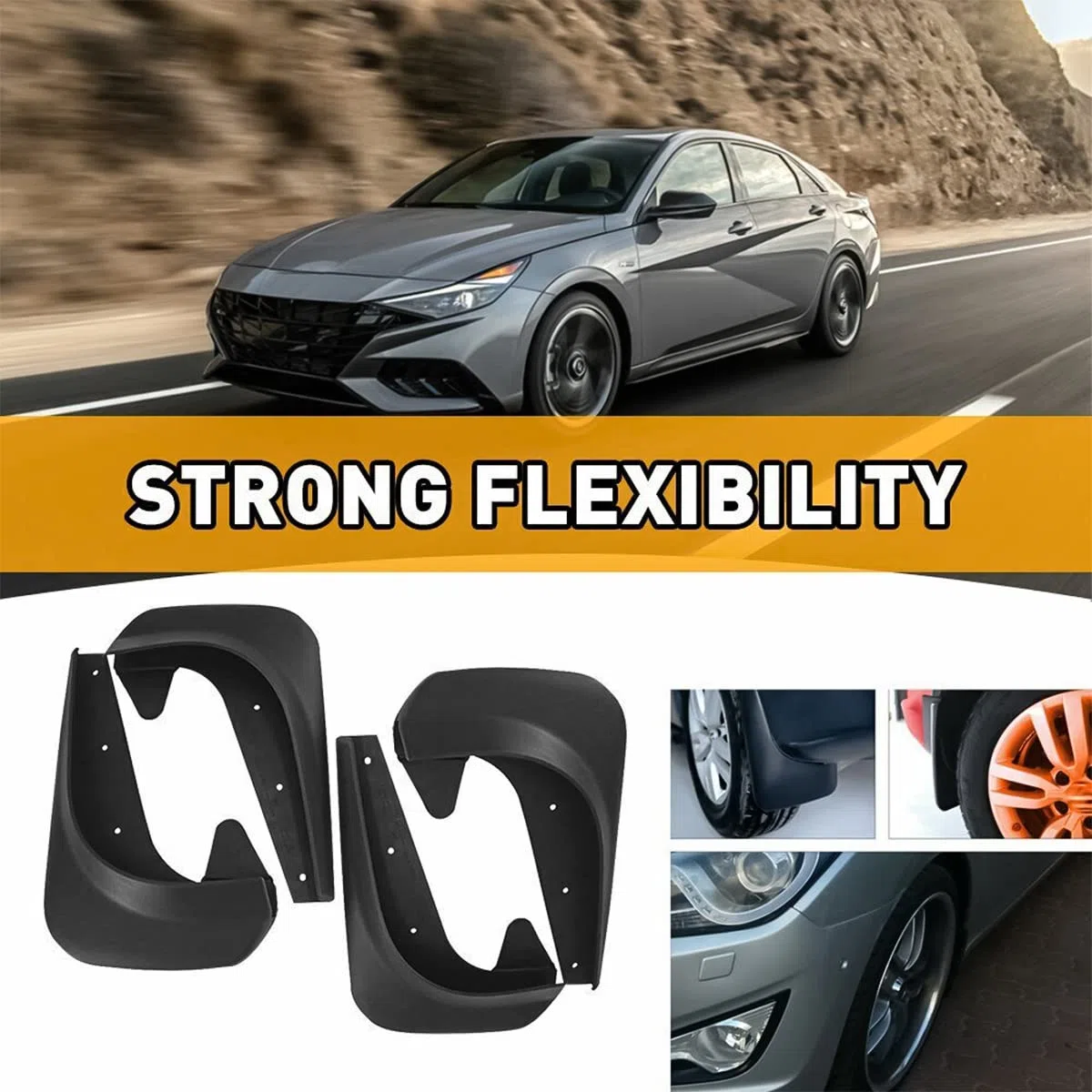 CGEAMDY 4 Piezas Salpicaduras De Vehículos, Faldillas para Coche, Guardabarros De Coche Universales, Guardabarros Delanteros Traseros Carrocería Protector contra Salpicaduras Accesorios para Camiones
