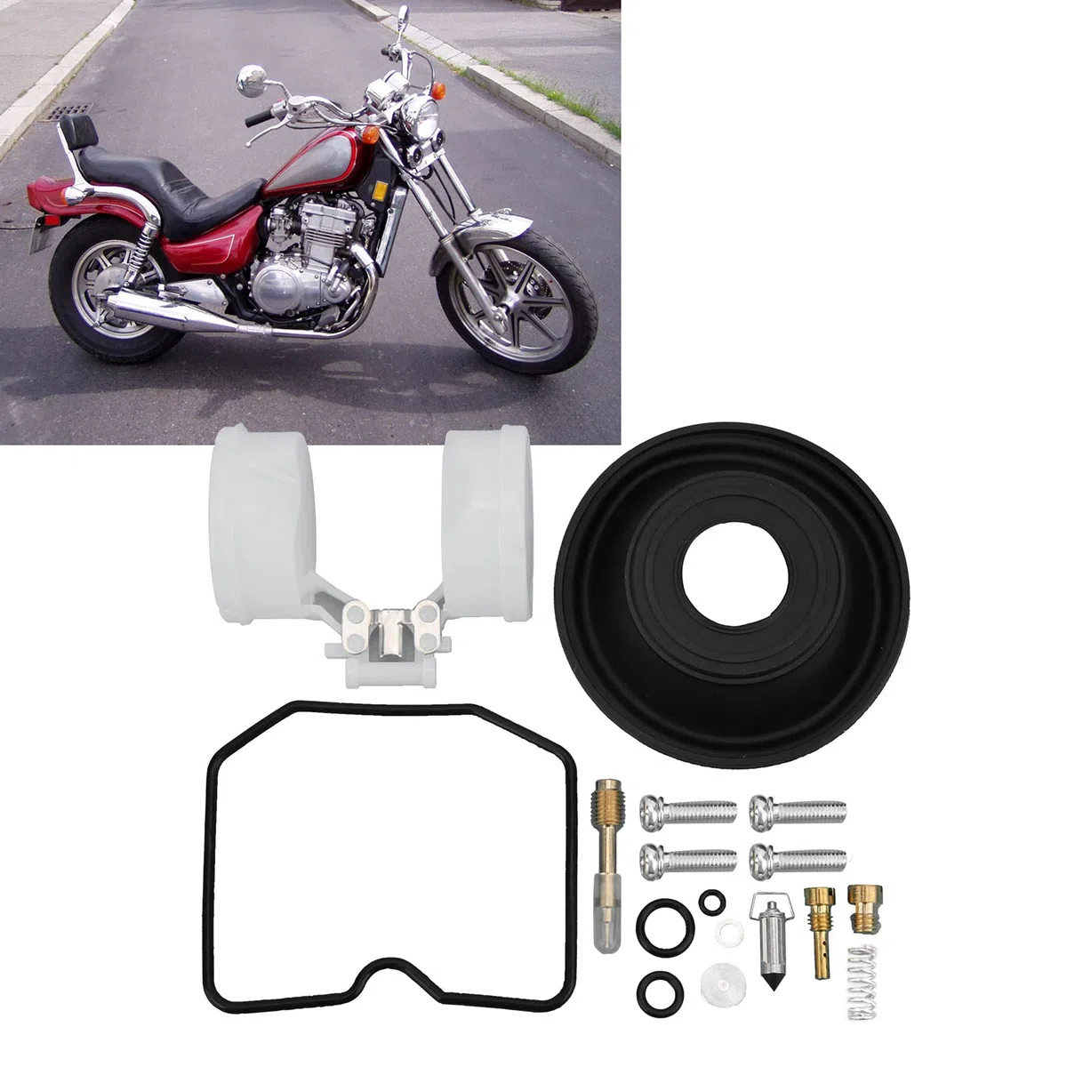 BIKING Reparación de carburadores, 2 juegos de reparación de carburador, kit de reparación de carburador, compatible con Kawasaki Vulcan 500/EN500 1991-1995