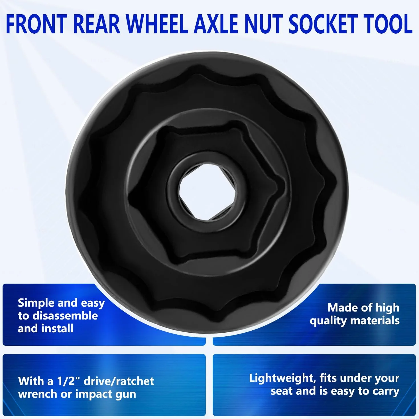 ZKTOOL Herramienta de Llave de Tuerca del Eje de Rueda, Compatible con Ducati 1098 1198 1199 Motocicleta ATVs Super Bike Panigale Multistrada Diavel, Herramienta de Llave de Tuerca de Rueda 55mm/30mm
