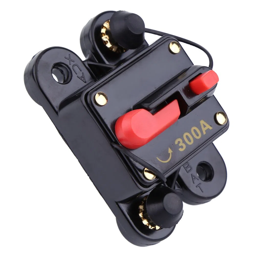 Wakects Disyuntor de 12V-24V 80-300a Interruptor de Fusible Automático Restablecimiento Manual, para Auto Y Protección de Amperios Barco Marino Bicicleta Estéreo Fusible de Reinicio de Audio(300A)