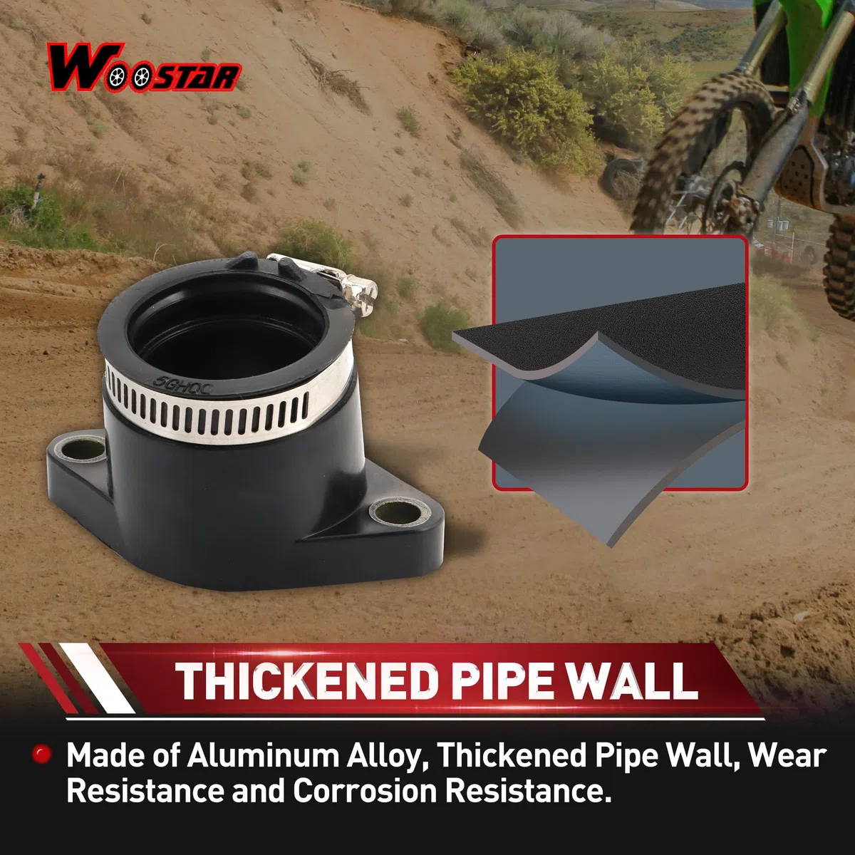 WOOSTAR Carburador Tubo Colector de Admisión Reemplazo para Grizzly Kodiak Wolverine YFM 400 450 2000-2014 ATV OEM #5GH-13586-00