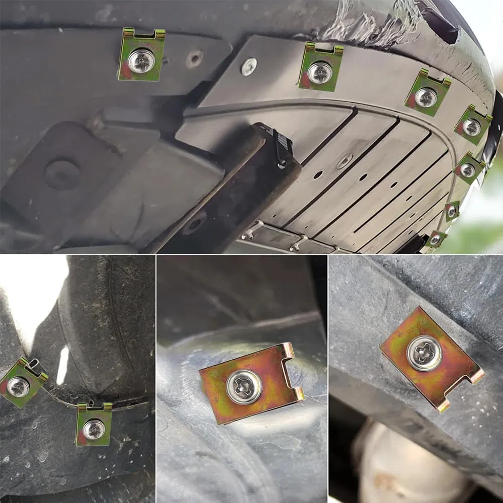 200 Piezas Surtido de Tornillos y Grapas Tuercas de Clip Tuercas de Clip en U Tuercas de Chapa para los Paneles de Puerta de Coche Guardabarros,No.6/8/10/12 M3 M4 M5