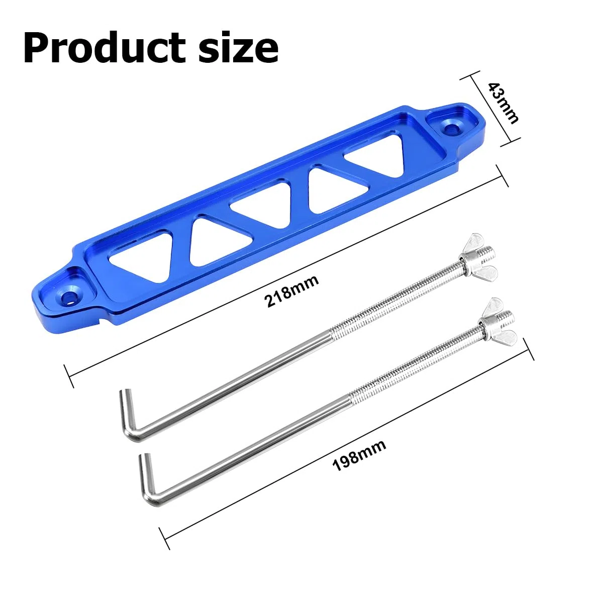 JNNJ Soporte Aluminio Para Bateria Coche, Soporte Montaje Batería Universal Aleación Aluminio, Soporte Aluminio Anodizado Para Baterías Automóviles, Para Correa Amarre Batería Del Coche(Azul)