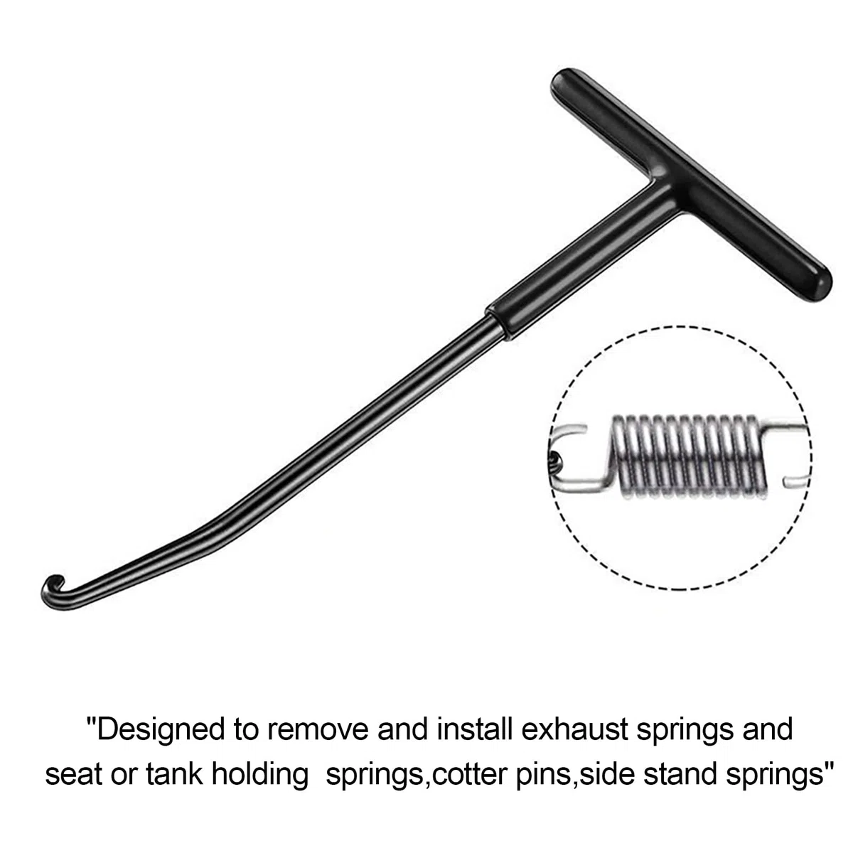 Gancho de Tracción de Resorte de Motocicleta,T-Handle Spring Hook,Gancho para Muelles,Herramienta de Extracción de Gancho de Resorte,Extractor de Gancho Resortes,Extractor Tool Kart Bike Motocicleta