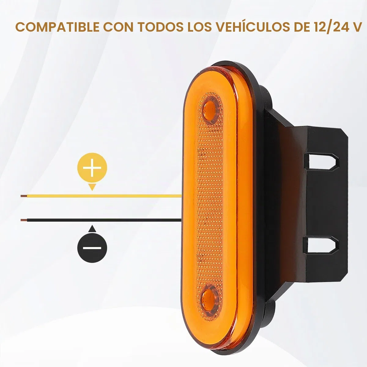 CPROSP Luces de Gálibo LED Ámbar 12V/24V - 6 Piezas | Marcadores Laterales Alto Brillo | para Remolque Furgoneta Caravana Camión | IP67 Impermeables | Instalación Fácil