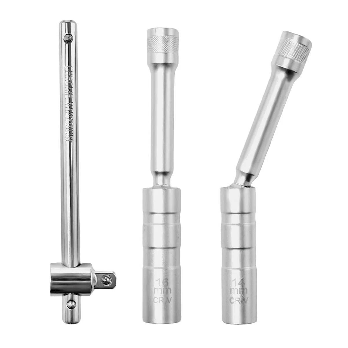 2 Piezas Llaves para Bujías Enchufe de Bujía Giratoria Magnéticas 14mm y 16mm Llaves para Bujía de Coche Vaso de Bujías Universal con Deslizable Llave en T 3/8" para Automóviles Motocicletas