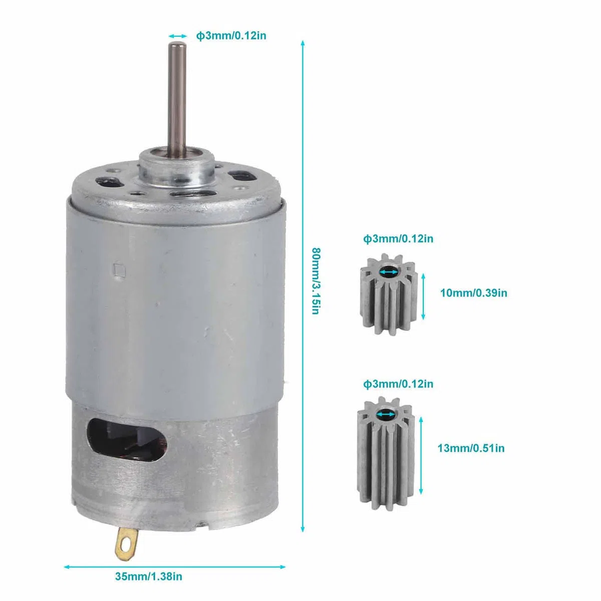 Motor RS550 de Alta Velocidad, 12V 35W-55W, Par Alto y Velocidad Estable, para Coches de Juguete El¨¦ctricos