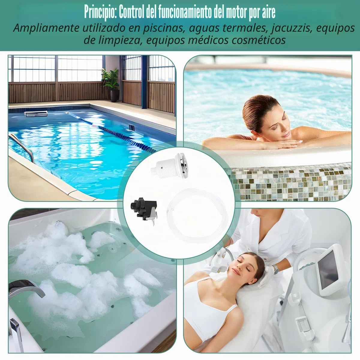 Juego de Interruptor de Botón de Aire de 250 V, Piscina de Spa, Interruptor de Encendido Y Apagado, Interruptor Neumático, Bomba Dde Aire, Equipo Sanitario, Kit de Interruptor de Botón