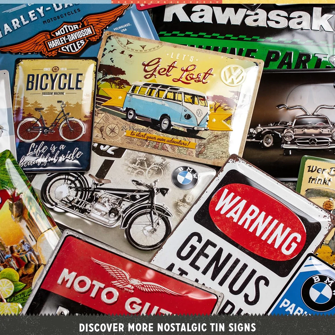 Nostalgic-Art Retro Tin Sign Moto Guzzi – Logo Motorcycles – Idea de Regalo para los Fans de Las Motos, metálico, Diseño Vintage, 20 x 30 cm