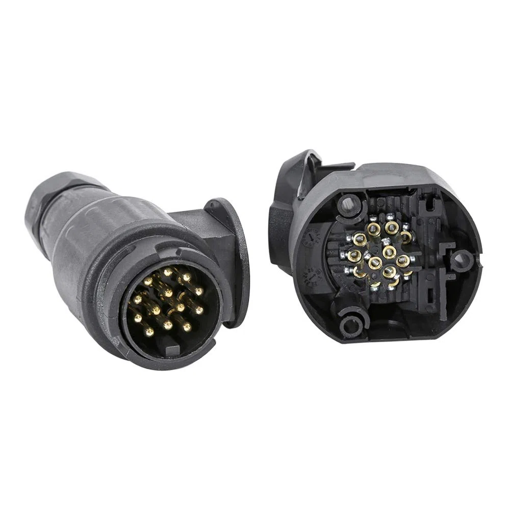 Enchufe Remolque 13 Pines - Conector Hembra/Macho 12V Impermeable para RV, Camión y Auto