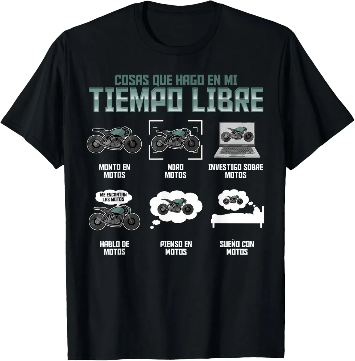 Camiseta Motero Pasión por Las Motos Camiseta