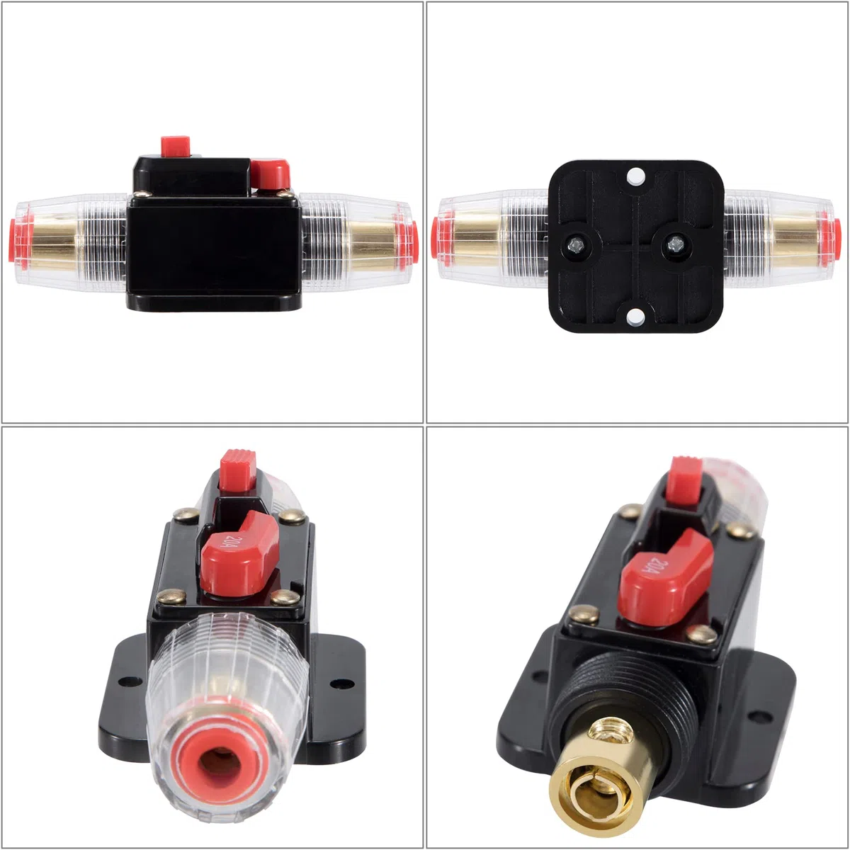 Disyuntor de Audio para Coche DC 12V - 24V 20A Interruptor de Portafusibles Automático para Coche Barco Motocicleta