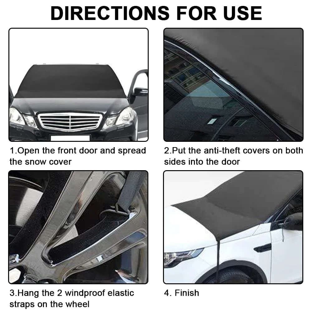 Protector de Parabrisas,Parasol Coche Delantero Exterior,Cubierta de Parabrisas Coche con Ganchos,Cubierta de Nieve para Invierno Verano,Protege de Hielo,UV,Lluvia,Funda Parabrisa Delantero Universal