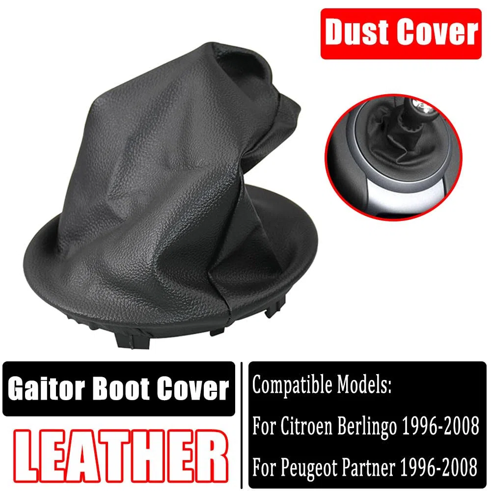 Funda antipolvo manual de cuero negro para palanca de cambios para Citroen Berlingo II Peugeot Partner 2008 2009 2010 2011 2012 2013 2014 2015 2016 2017 2018