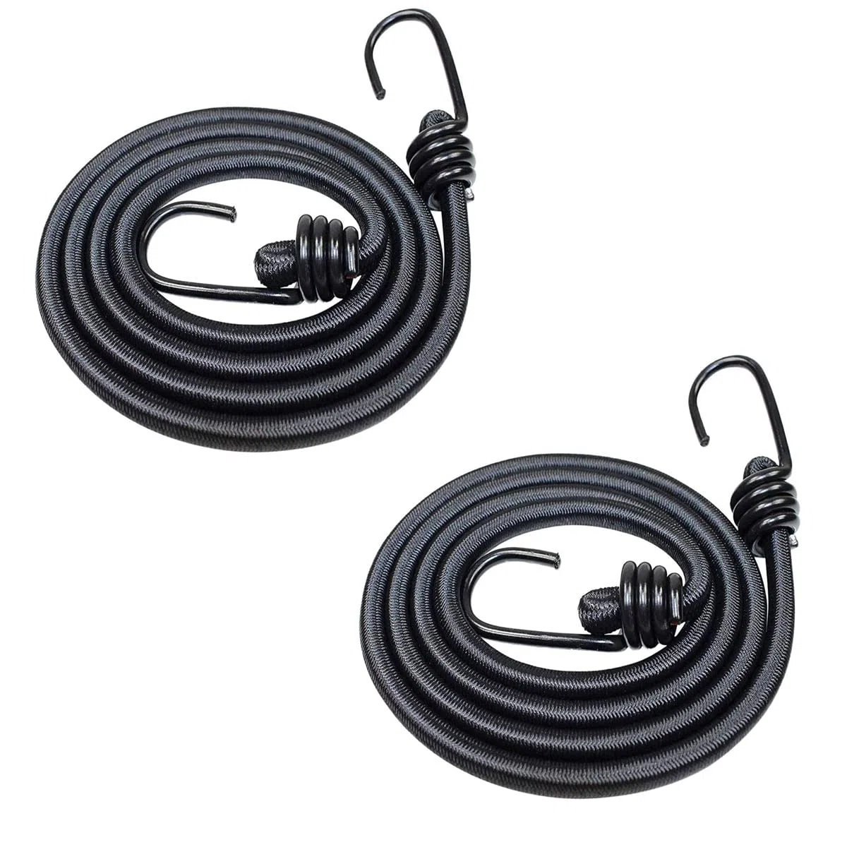 Cuerda elástica de 2 m con Gancho, Correas elásticas largas para Equipaje, Resistente, Cuerda elástica Negra para Motocicleta, Coche, Caravana, Troncos, Bicicleta, Transporte, Bloqueo
