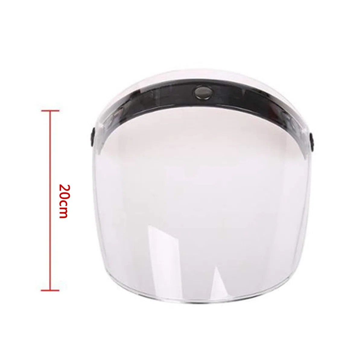 Cascos de Moto de Motocicleta de Cara Abierta Retro Visera de Lente de Protección Contra El Viento Diseño de 3 Broches, Clásico - Claro