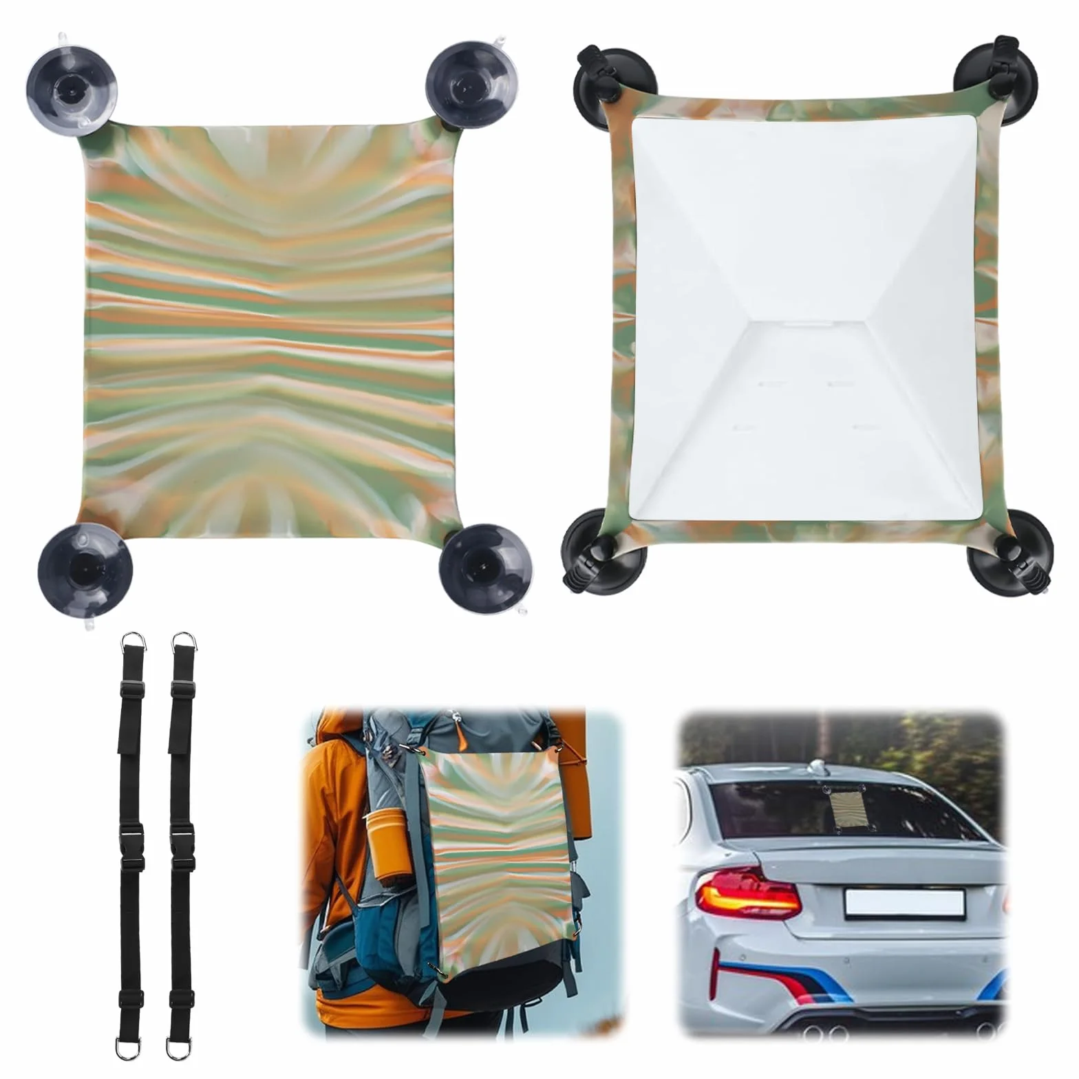 Starlink Mini Sonnendach Saugnapf Halterung Starlink Mini Schutzhülle Starlink Mini Silikon Cover Autohalterung mit zwei verstellbaren Riemen zum Tragen auf Wander- und Campingausflügen