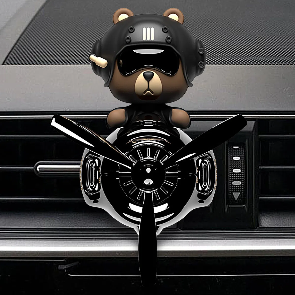 Clip de ventilación difusor de coche, ambientador giratorio de oso, 12/8/8 pulgadas, perfume de vehículos con cabeza agitada, decoración divertida de vehículo para accesorios de viaje y uso diario