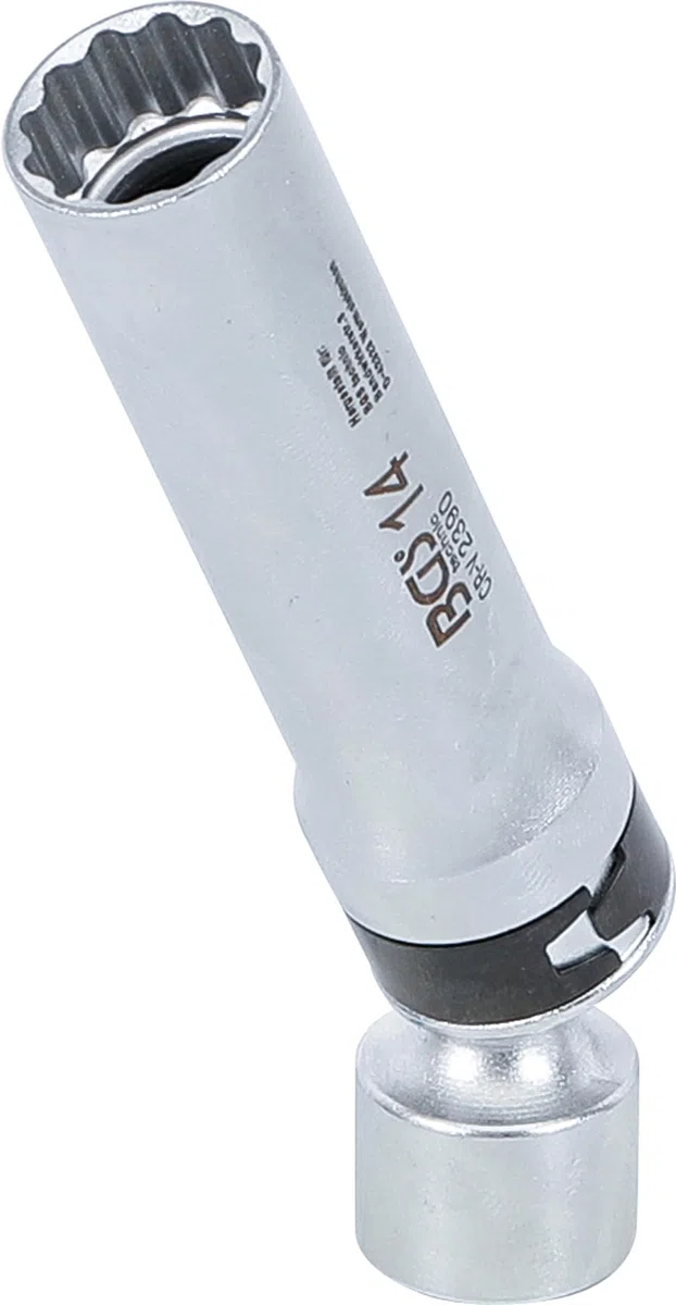 BGS 2390 | Vaso para bujías articulado 12 caras con muelle de retención | 10 mm (3/8") | 14 mm