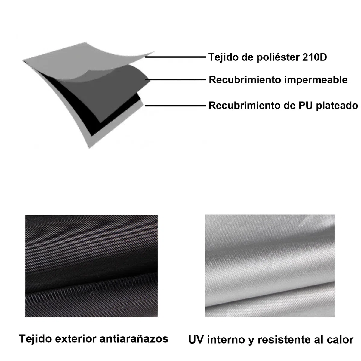 Funda para Moto Impermeable, Cubierta Moto Exterior Interior 210D Poliéster Protección UV,Correa a Prueba de Viento y Tira Reflectante Compatible Cubre Scooter/Motocicleta 3XL(265x105x125cm)