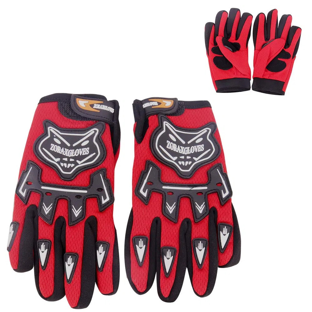 Zorax Rojo (S - 5 cm) Guantes de Motocross MX para niños Guantes de Moto para niños Dirt Bike Quad Moto