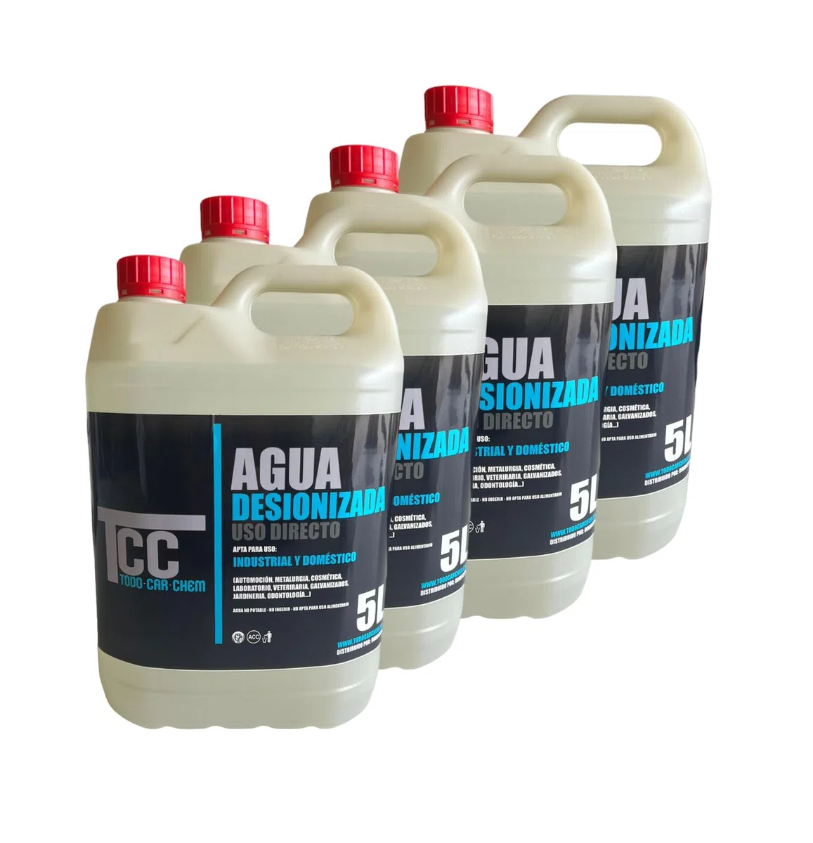 Agua destilada 4 garrafas x 5 litros - TCC- Agua desionizada Multiples usos