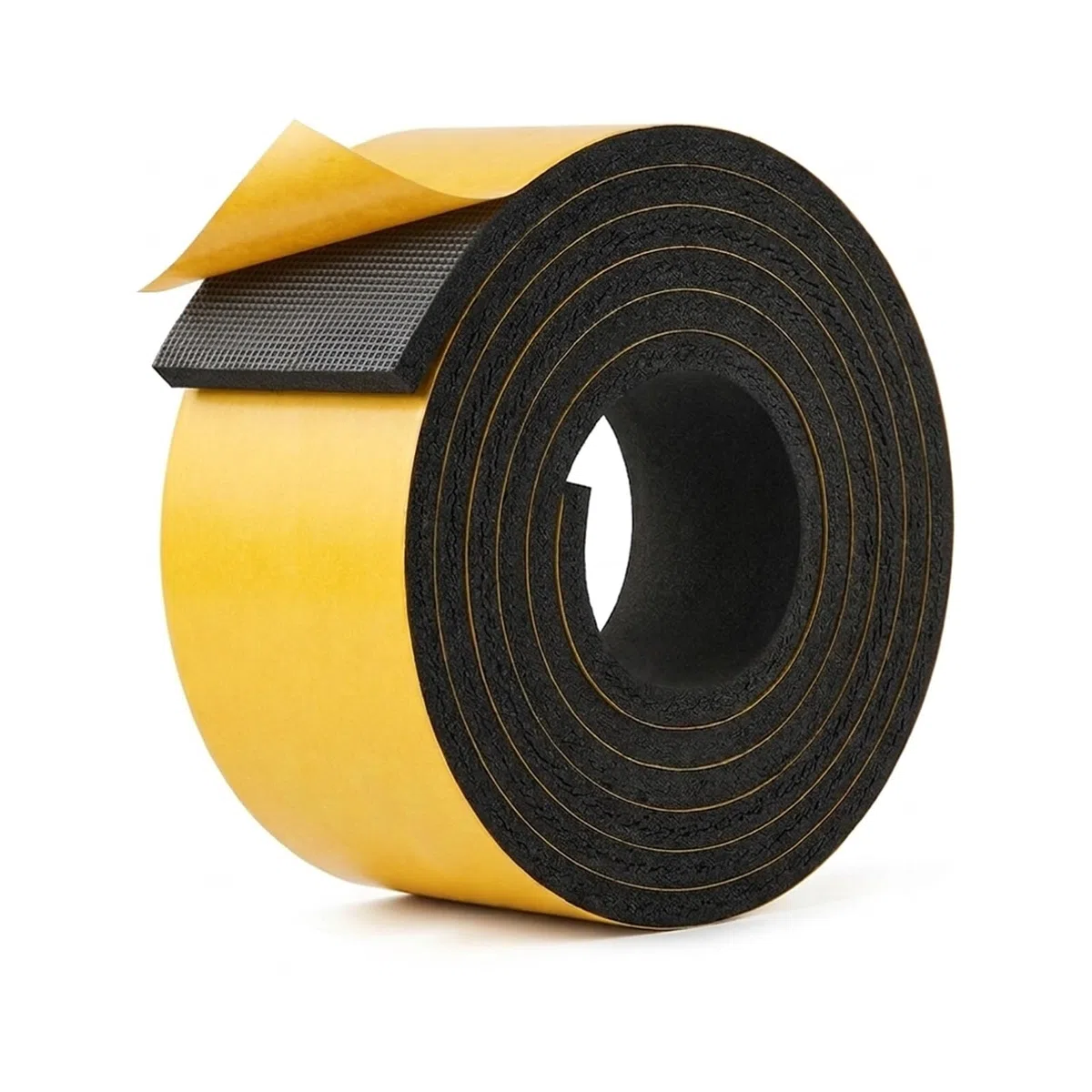 Cinta de Espuma Selladora Adhesiva Negra, Burlete de Espuma EVA Adhesiva de Alta Densidad—Ideal para Burlete Puerta Entrada Espuma, Cinta Aislante Ventanas y Protección Contra Golpes（50mm x 6mm x 4M）