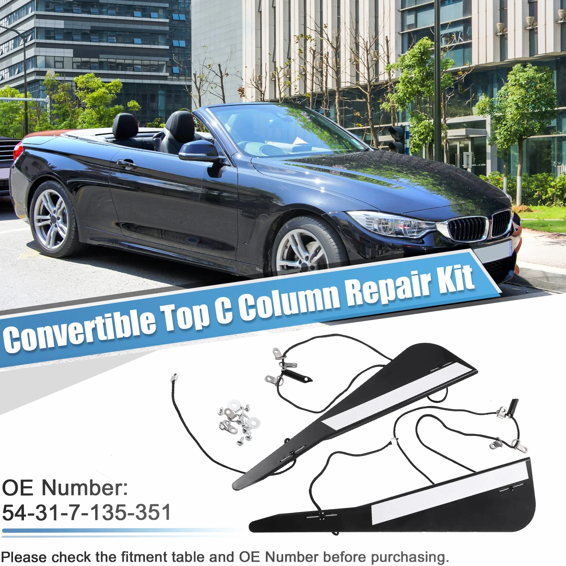 X AUTOHAUX Convertible Superior C Columna Reparar Kit Reemplazo 54-31-7-135-351