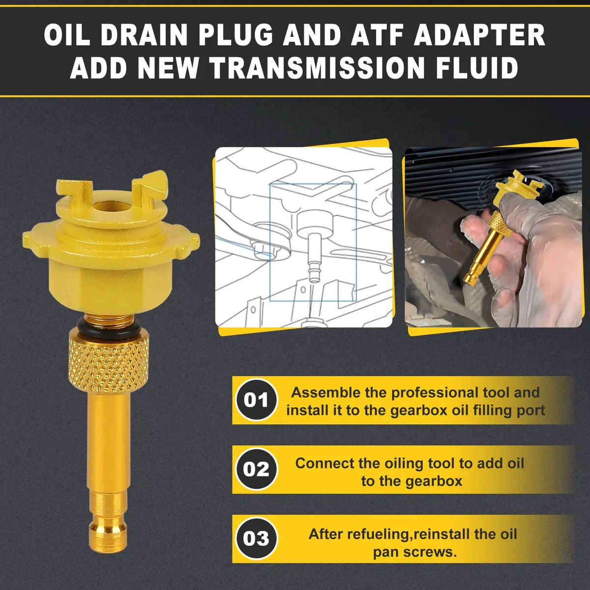 4 Piezas Adaptador de Herramienta de Tanque de Transmisión de Metal Completo Adecuado, Herramientas de Cambio de Aceite de Transmisión