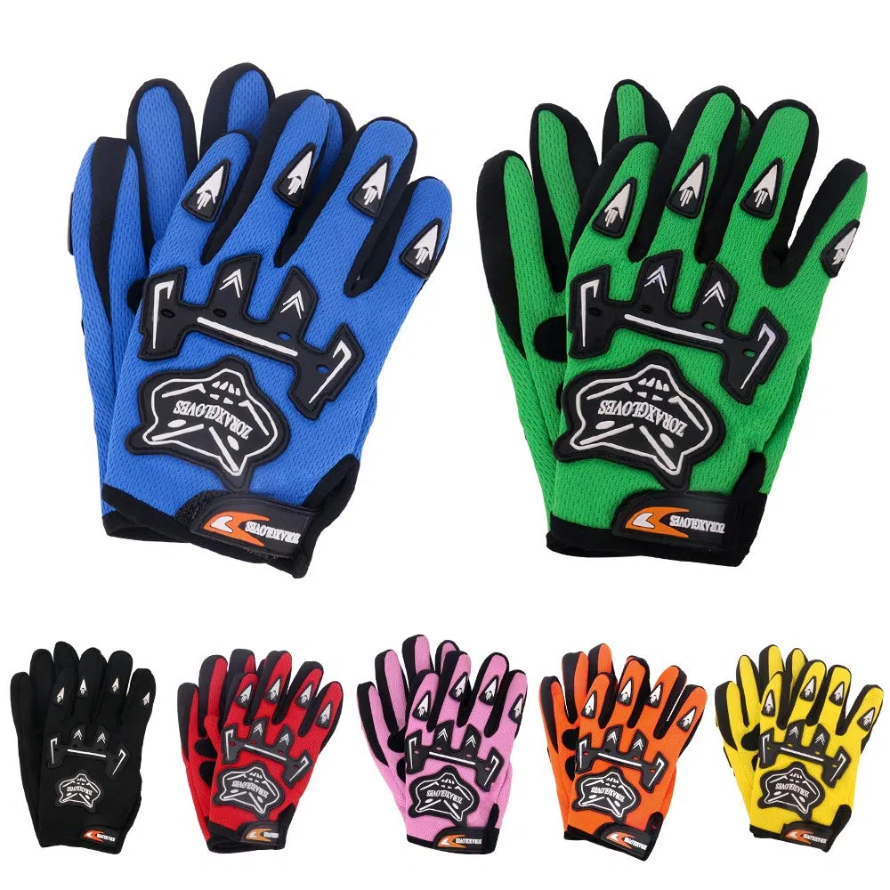 Zorax Rojo (S - 5 cm) Guantes de Motocross MX para niños Guantes de Moto para niños Dirt Bike Quad Moto