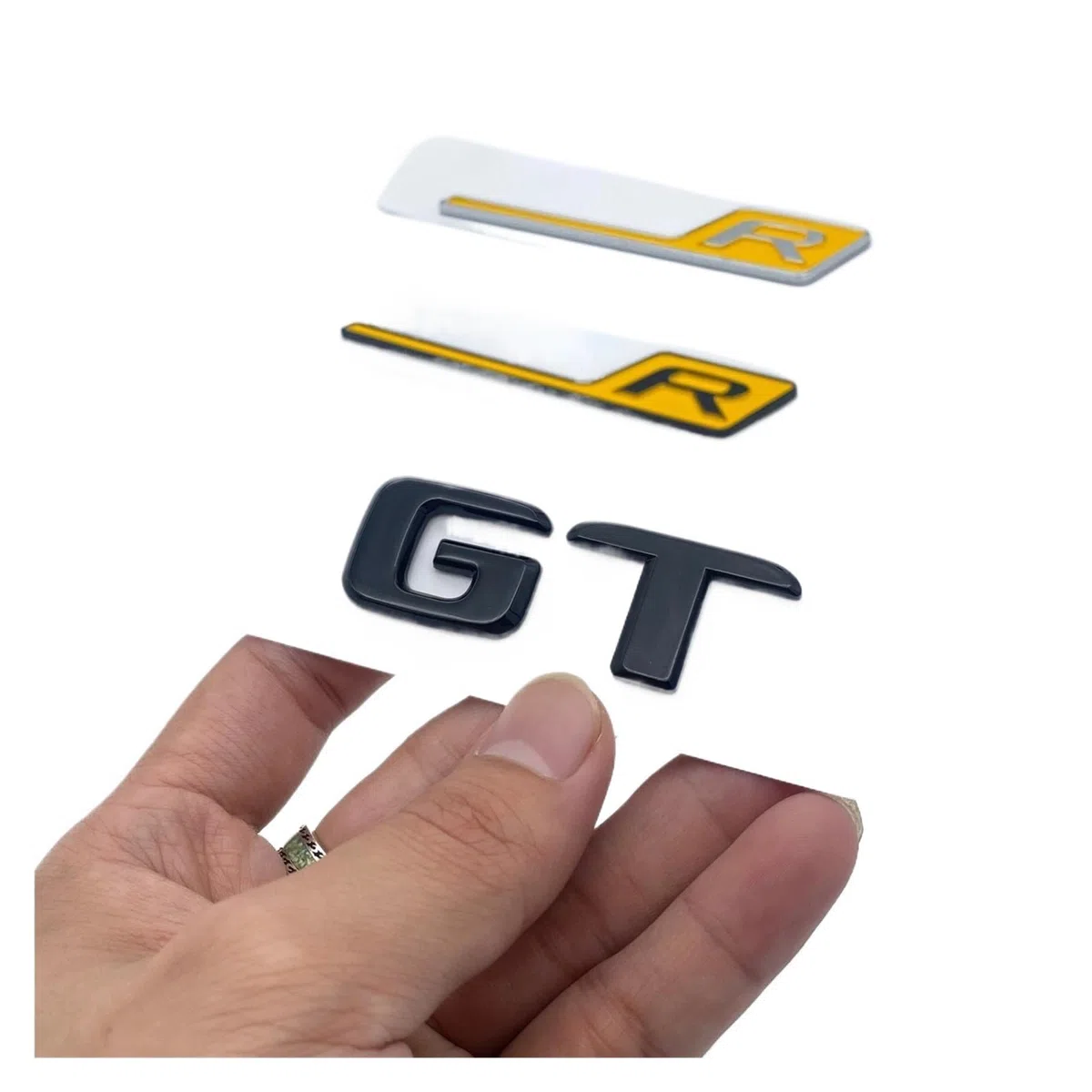 Calcomanía for Maletero Trasero de ABS 3D, Emblema, Insignia, Pegatina Apta for Mercedes AMG GT RSC GTR GTS GTC V8biturbo C190, Accesorios for Coche(Glossy Black GT)