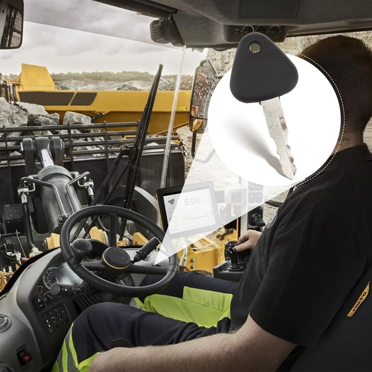Juego de Llaves de Encendido,36PCS Llaves de Contacto de Repuesto de Repuesto Universales con 10 Llaveros, para Caterpillar Hitachi Kobelco Komatsu Kubota para Excavadoras Dumper Tractor Dozer