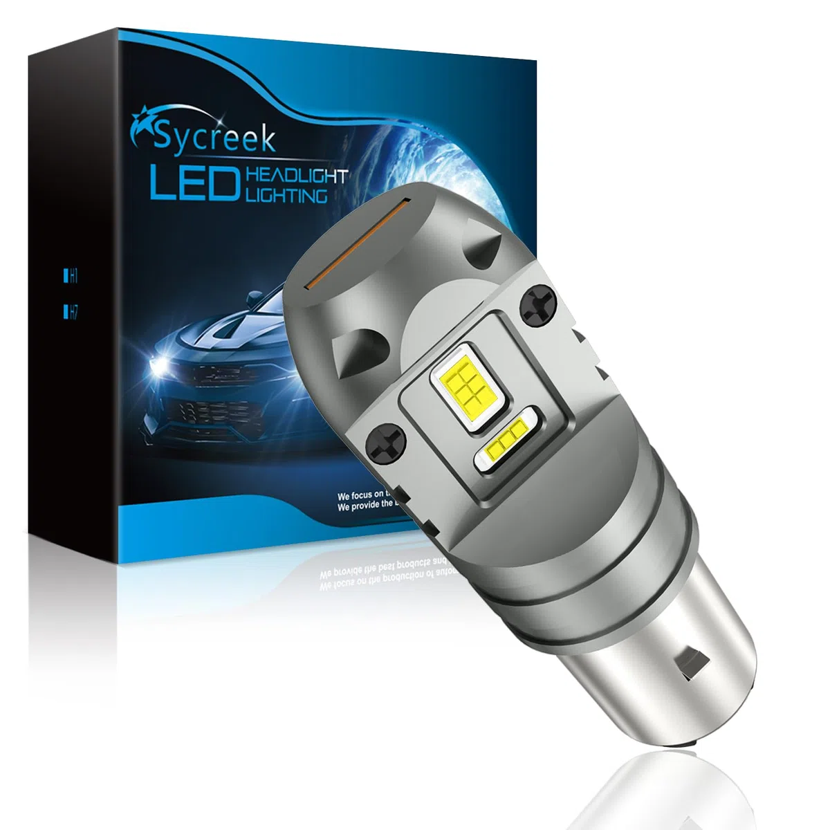 Sycreek BA20D S2 LED Bombillas,12V 30W Moto para Faro Alta/Haz Bajo Motocicleta Super Brillante 6500K Blanco,1 Lámpara