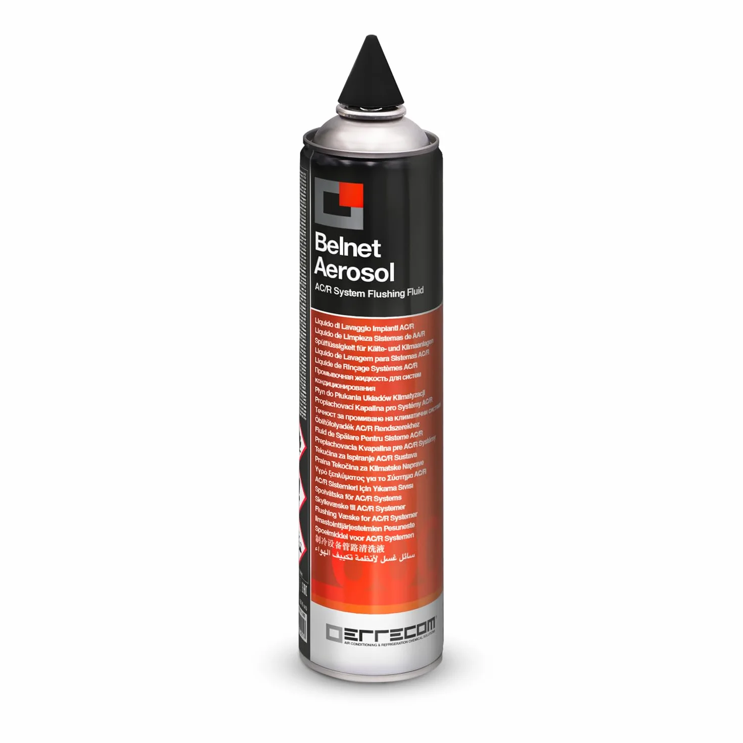 ERRECOM Belnet Aerosol, Líquido de Lavado a Presión de Rápida Evaporación para Líneas y Componentes de Sistemas de A/A y R, bombona de 600 ml con Cono de Goma, Listo para Usar | Evaporación rápida para líneas de climatización y refrigeración, bombona de 6
