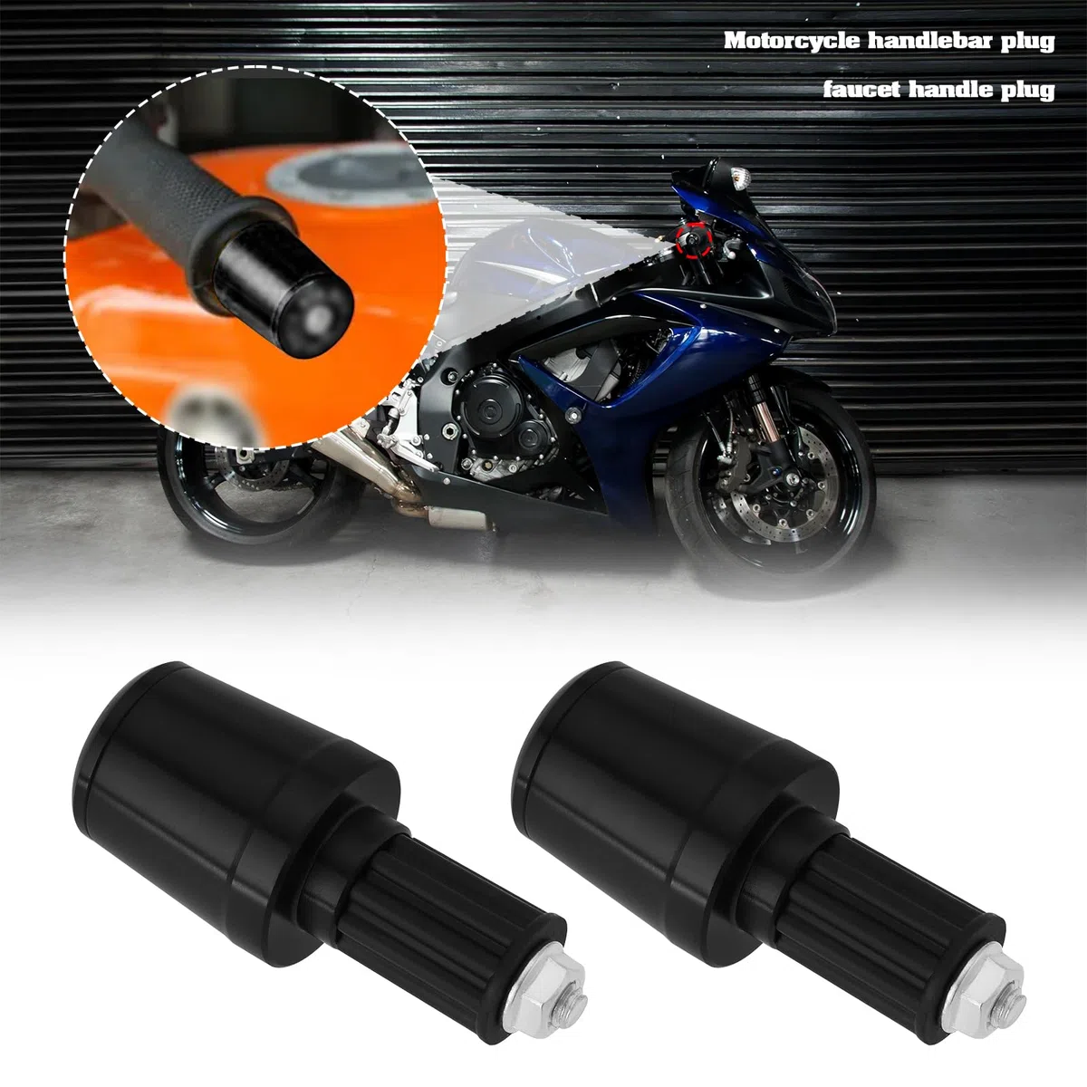 1 par de tapones para manillar de motocicleta de 7/8 pulgadas, 22 mm, extremos de manillar de motocicleta, tapones de extremo de barra para motocicleta, moto de cross, scooters