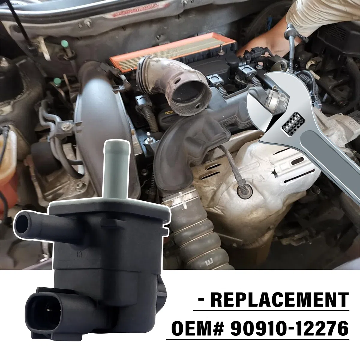 Solenoide de válvula de purga de vacío para automóvil, válvulas de purga de repuesto automotriz OEM #90910-12276, compatible con Scion Mazda Lexus Pontiac Toyota Tacoma 4Runner