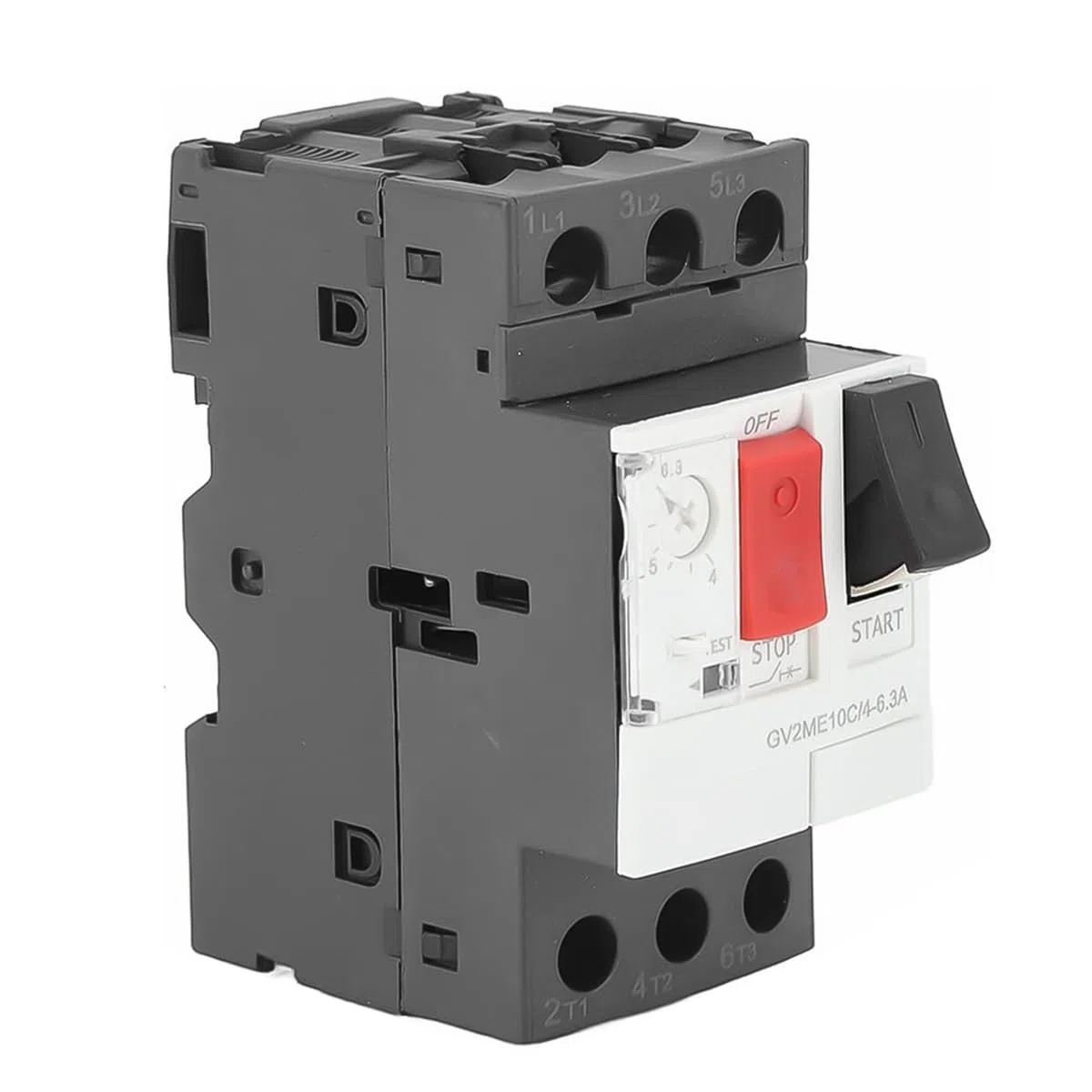 Disyuntor de motor GV2-ME14C: 6-10 A, 690 V CA, protección contra sobrecargas y cortocircuitos, montaje en riel de 35 mm