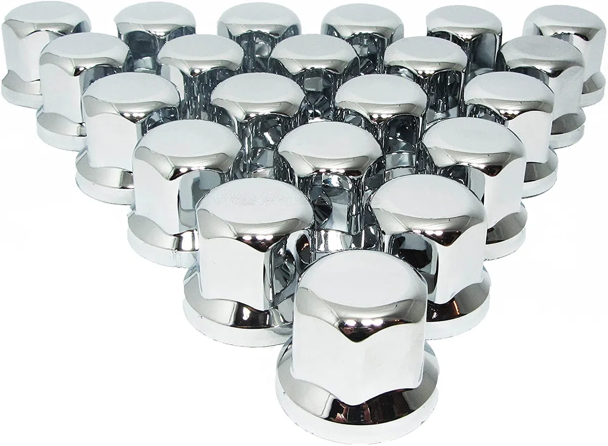 20 unidades de cubiertas de tuerca de rueda de 32 mm de plástico con aspecto de cromo para camión, remolque, autobús, coche, vehículo LKW