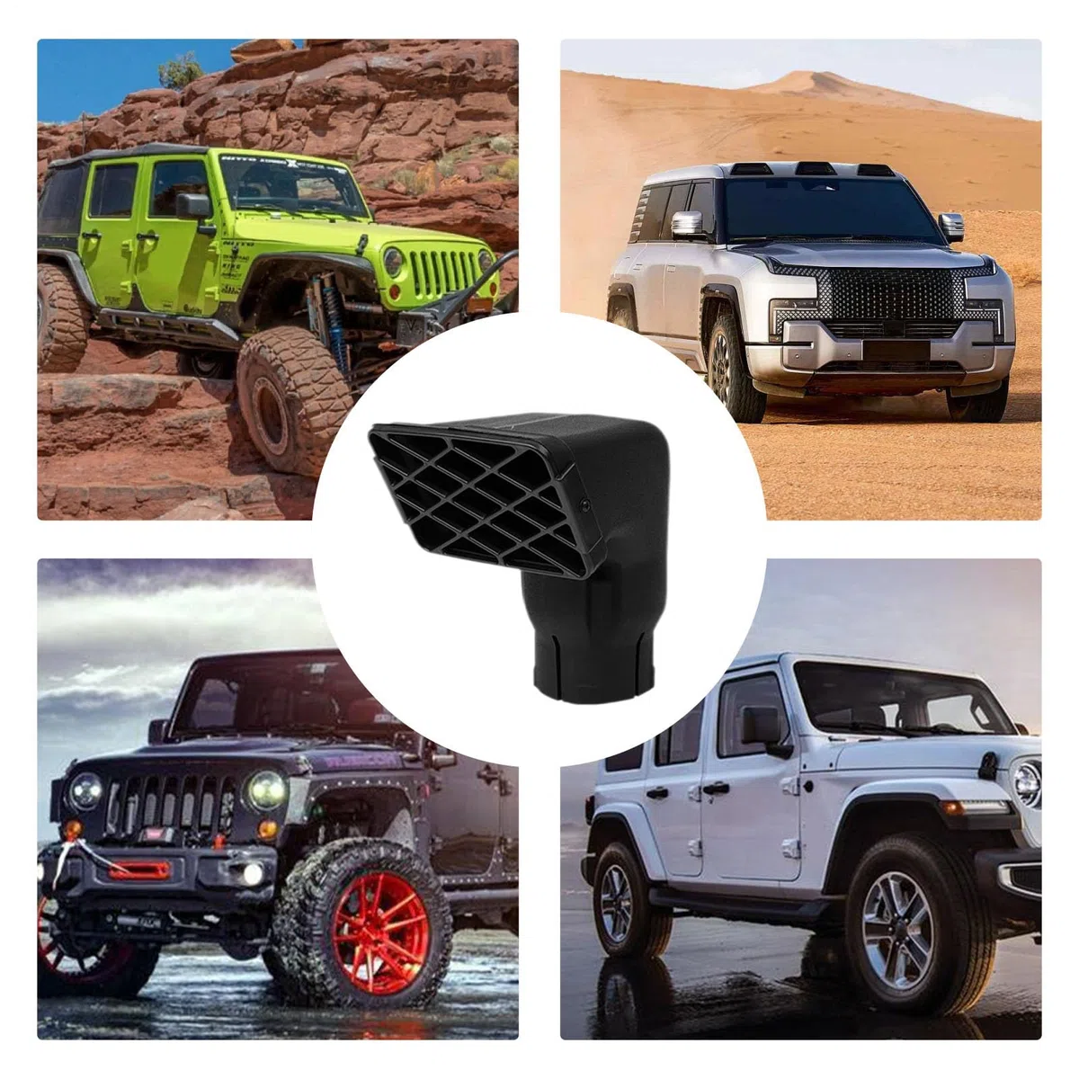 Cabezal de snorkel para barro de coche - Kit de admisión de aire, de snorkel | Cabezal de codo ligero para vehículos todoterreno, camiones 4x4, robusto de flujo de aire