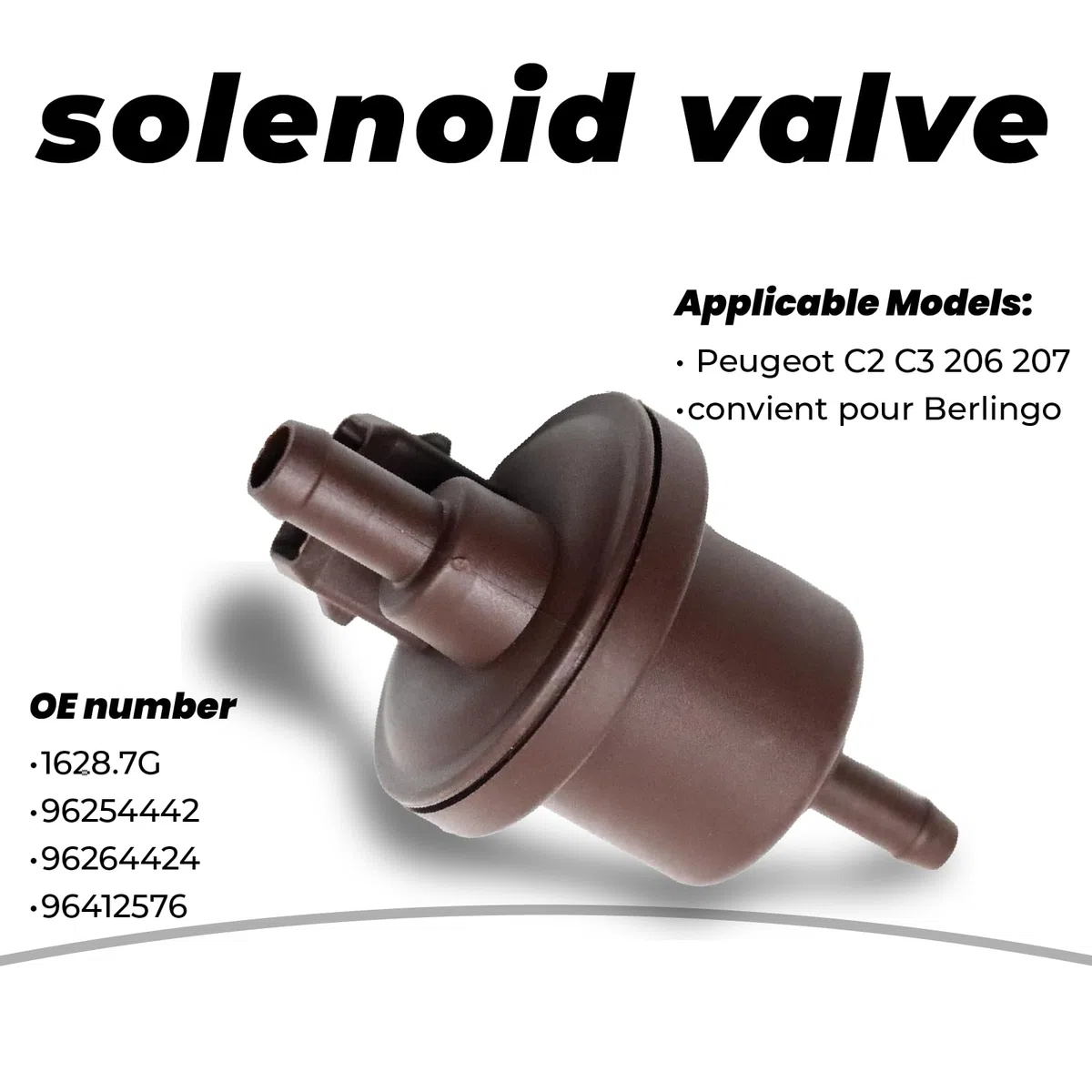 Válvula solenoide de purga de depósito para 206 207 306 307 406 407 508 607 807 Citr0en C2 C3 C4 C5 C6 C8 Bidón Electroválvula 16287G 1628.7G