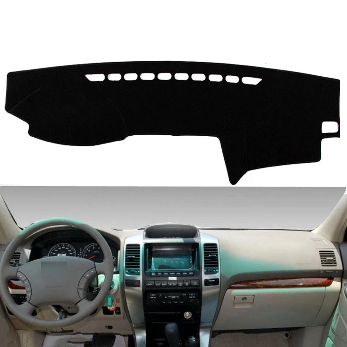 Compatible con Toyota Land Cruiser Prado j120 2003-2009, Cubierta de salpicadero de Coche, Alfombrilla Antideslizante, Cubierta de salpicadero Anti-UV, protección Solar