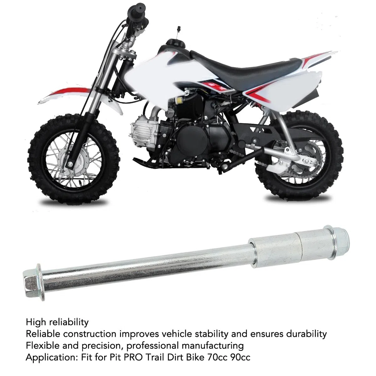 Aramox Eje Delantero Trasero de 15 mm, 220 mm, con 2 Anillas, Carcasa Pulida, Adecuado para Pit Pro Trail Dirt Bike 90 y fiable para tu Motocicleta Todoterreno
