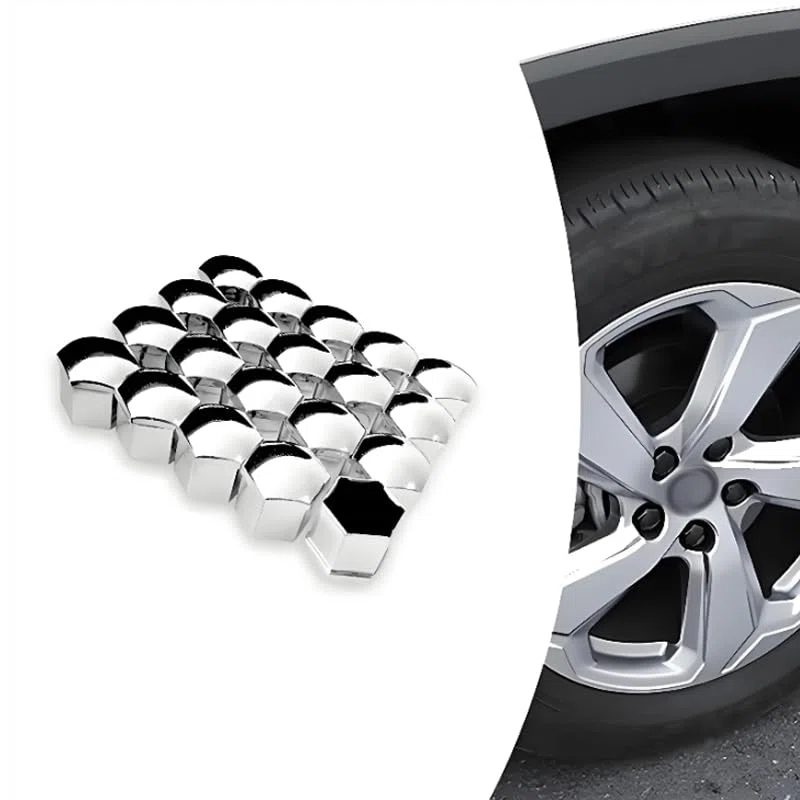 20 Piezas Cubretornillos Ruedas Coche para Citroën Berlingo 2018-2024, Tapones Tornillos Rueda Plata Cromado Fundas de Tuercas para Auto,17mm