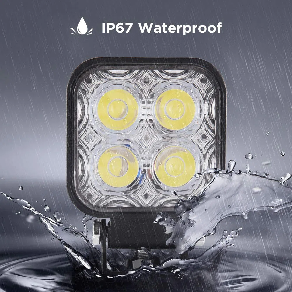 Viugreum 12W Foco LED Offroad luz, Focos de Coche LED IP67 1200LM, Led Auto Luz de trabajo Foco Lampara Resistente Al Agua para tractor jeep barco camión