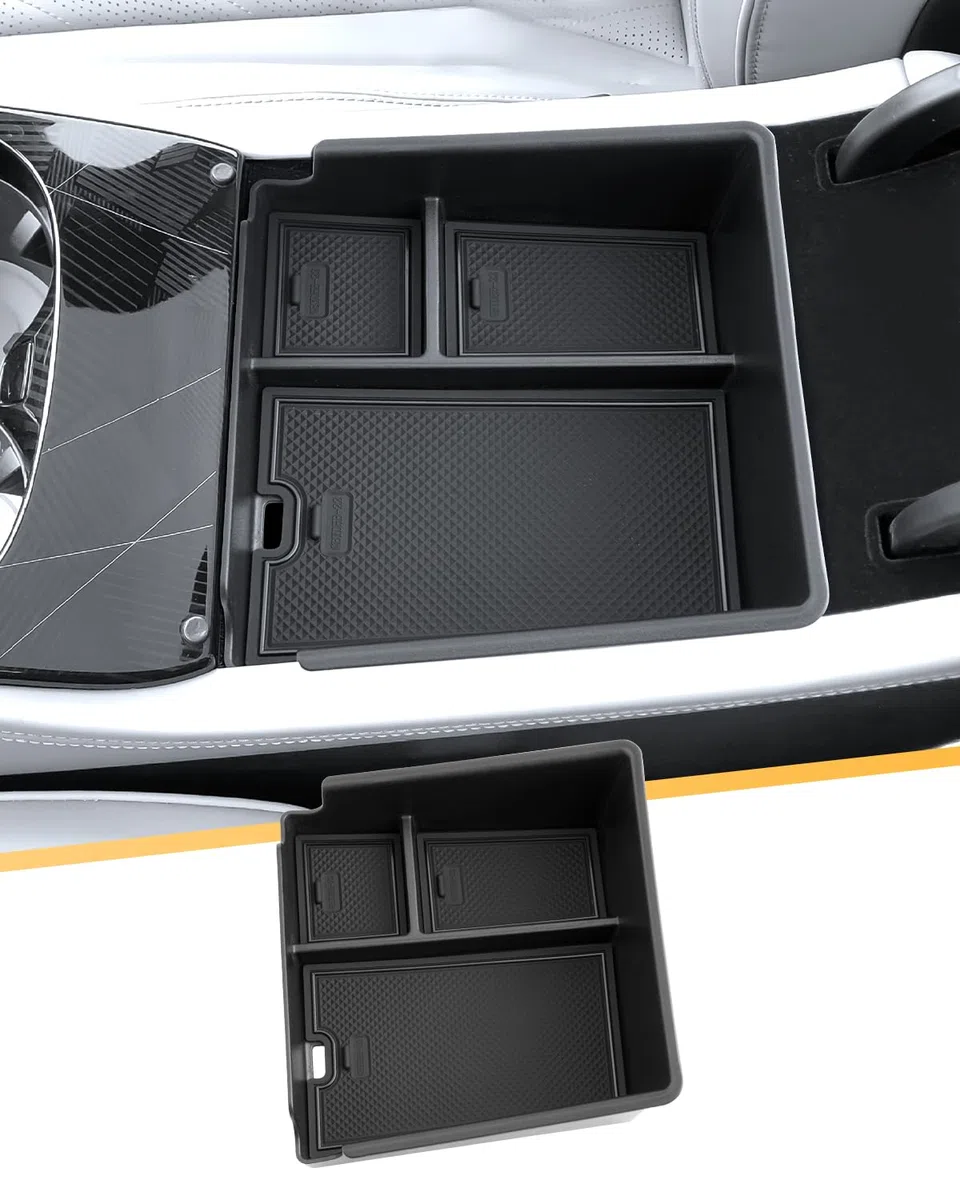 YEE PIN Compatible con BYD Seal EV 2023-2025 2026 Caja de almacenamiento para consola central, reposabrazos central, guantera, bandeja organizadora con alfombrilla antideslizante, para accesorios Seal